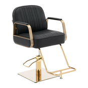 Salonska stolica s osloncem za noge - 920 - 1070 mm - 200 kg - crna / zlatna