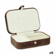 Kutija za nakit Smeda Baršun (16,2 x 6 x 11,5 cm) (12 kom.)