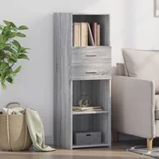 Vidaxl vidaXL Visoka omarica, siva, hrast sonoma, 40x42,5x124 cm