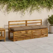 vidaXL Blazina za klop VIANEN 100% poliester Taupe 160 x 40 x 12 cm