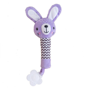 Zajček babyted piskalo/grizalo pliš 25cm vijoličen