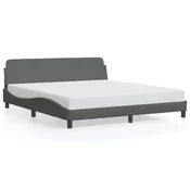 Vidaxl Posteljni okvir Dover temno siv 160x200 cm blago