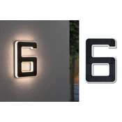 shumee SOLAR LED fasadna svetilka hišna številka 6 3000K IP44 zamenljiva baterija/črna
