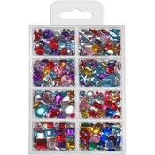 Set okrasnih akrilnih kristalčkov z luknjico 60g