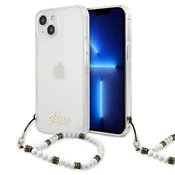 Ovitek Guess Pearl za iPhone 13 mini 5.4 - prozoren/bel biser