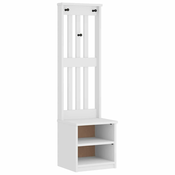 vidaXL Drevo za dvorano SANDENS bela 45x40x159,5 cm masivni les bora