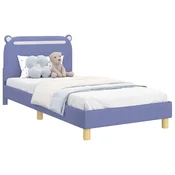 Vidaxl Otroški posteljni okvir z vznožjem Jeans modra 80 x 200 cm