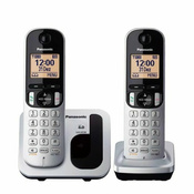 Bežicni Telefon Panasonic KX-TGC212 (2 pcs) Jantar Srebrna Metalizirani