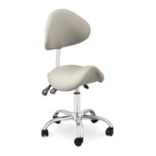 Sedlasta stolica - naslon za leđa i sjedalo podesivi po visini - 55 - 69 cm - 150 kg - Sivo, Srebro