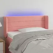 LED uzglavlje ružicasto 103x16x78/88 cm baršunasto