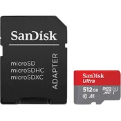 SANDISK spominska micro SDXC kartica Ultra 512GB (UHS-I, C10, A1) + SD adapter