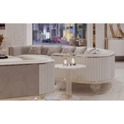 Casa Padrino luxury Art Deco 4 seater sofa gray/white/gold 400 cm