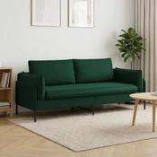 vidaXL 3-sedežna sedežna Temno zelena 222 x 81 x 89 cm Žamet
