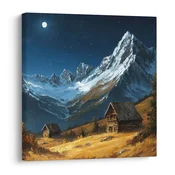 Slika praznična noč v gorah - 30x30