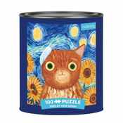 Mudpuppy Puzzle Vincent van Gogh art mačke v pločevinki 100 kosov