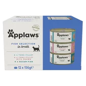 Applaws Fish Selection Konzervirana hrana za mačke, izbor rib v juhi 12 x 156 g
