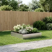 Vidaxl Vrtni lonček Srebrna 80 x 80 x 20 cm Nerjaveče jeklo
