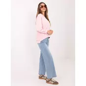 Svetlo roza oversized pulover