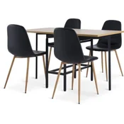 FOLDINGBRO D130 sto hrast + 4 JONSTRUP stolice crna/hrast