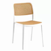 eoshop Zložljiv plastični stol RAVID Tip 1, bela/bež, za notranjo in zunanjo uporabo