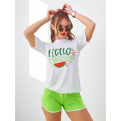 Resti Womens sports set with a t-shirt and shorts Hello Summer
