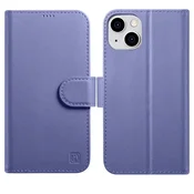iCarer denarnica ovitek 2v1 za iPhone 14 Pro, svetlo vijolična, Anti-RFID