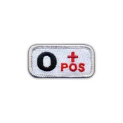 shumee Našitek krvne skupine 0 poz bela/rdeča - samolepilna podlaga - vezen našitek/značka/emblem