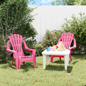 vidaXL Vrtne stolice za djecu 2kom ružicaste 37x34x44cm PP izgled drva