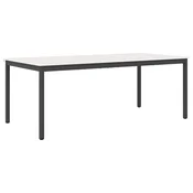 Vidaxl Jedilna miza Bela 200 x 100 x 75 cm Masivno borovo les