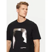 Bombažna kratka majica Karl Lagerfeld Jeans moška, črna barva, A1M17052