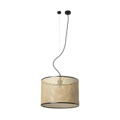 FARO 64314-49 - Luster na sajli MAMBO 1xE27/15W/230V precnik 45 cm ratan/crna