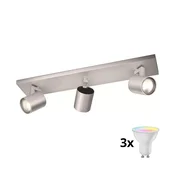 Philips 53093/48/12 - LED RGBW prigušivo reflektorsko svjetlo RUNNER 3xGU10/6W/230V krom + daljinski upravljac
