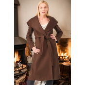 Z6679 DEWBERRY LADIES COAT-PLAIN BROWN