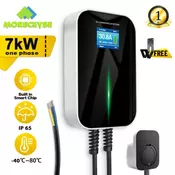 MOREC EV Charger 32A EVSE Wallbox Electric Vehicle Car Charging Station 220V Type 2 Socket 1 Phase 7.2KW IEC 62196-2 6M Cable