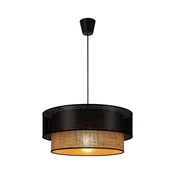Luster na kablu BORHO 1xE27/60W/230V precnika 40 cm crna/juta