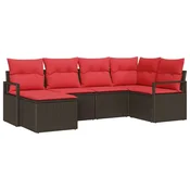Set sofe s jastukom s pohranom 6 pcs Smeda i crvena poliratan