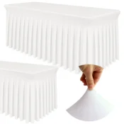PREVLEKA ZA PRT ZA CATERING, OBLOGA ZA BANKETNO MIZO, BELA, 180x76cm, ELASTIČNA [72S-BI]