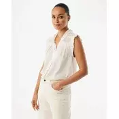 Mexx Ženska bluza MF006103161W, Kratki rukav, Prljavo bela