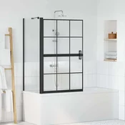 vidaXL Kopalna tuš zavesa Črna in prozorna 80 x 67 x 129.5 cm