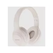 CANYON BTHS-3, Bluetooth headset,with microphone, BT V5.1 JL6956, battery 300mAh, Type-C charging plug, PU material, size:168*190*78mm, charging cable 30cm and audio cable 100cm, Beige - CNS-CBTHS3BE