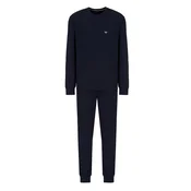 Emporio Armani Dolga pižama mornarska/bela