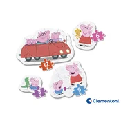 Clementoni - Moj prvi prašiček Peppa Puzzle 4v1 (3,6,9,12 kosov)