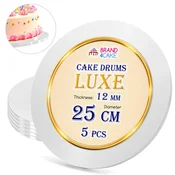 shumee Podstavek za torto, bela 25 cm 1,2 cm, komplet 5 kosov, okrogli boben za torto, luksuzni Brand4Cake