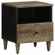 Nocni ormaric svijetlo sivi 40x33x46 cm Puno drvo Mango