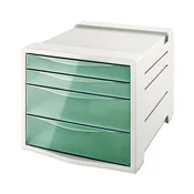 Predalnik za dokumente, plastika, 4 predali, ESSELTE Colour`Breeze, prozorno zelena