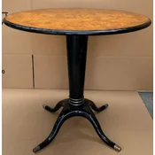 Casa Padrino luxury dining table birdseye maple brown/black/silver A� 79 x H. 71 cm - Round solid wood dining room table - Dining room furniture - Luxury furniture
