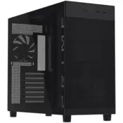 ASUS Prime AP303 TG ATX računalniško ohišje, kaljeno steklo, 120mm ventilator, črno - 90DC00V0-B39010-A
