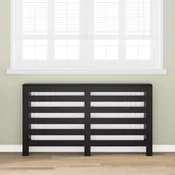 vidaXL Pokrov radiatorja Črn hrast 149x20x82 cm Leseni pokrov