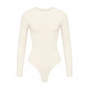 GOD SAVE QUEENS Bodi Second Skin Long Sleeve Crew-Neck Bodysuit kremna