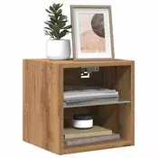 Vidaxl vidaXL Stenska TV omarica z LED zaslonom, Artisan hrast, 30x28,5x30 cm